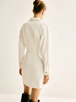 Cotton Breasted Cinched Dress