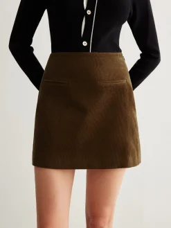 Cotton Corduroy A-Line Skirt