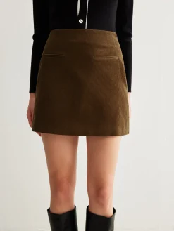Cotton Corduroy A-Line Skirt
