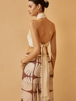 Cotton Cross Halter Backless Tank Top