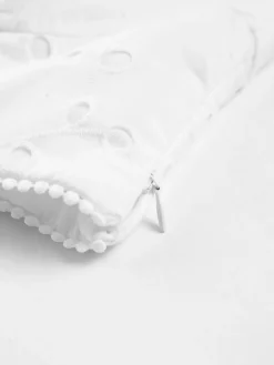 Cotton Eyelet Zippered Crop Top