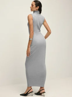 Cotton High Neck Tank Long Dress