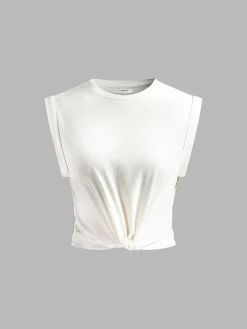 Cotton Knotted T-Shirt