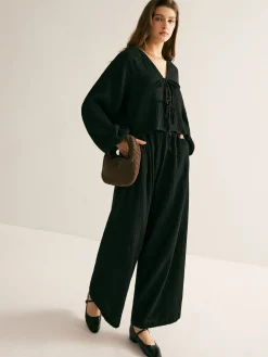 Cotton Tie Front Cozy Pants Set