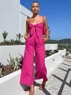 Cotton Twist Detail Jumpsuit