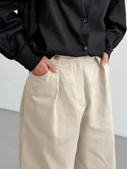 Cotton Versatile Wide-Leg Pants