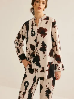 Cow Printed Loose Shirt