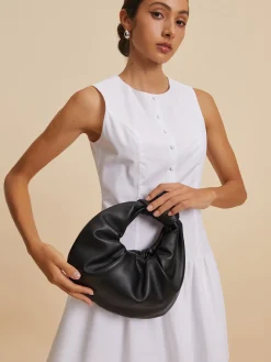 Crescent Knotted Ruched Bag