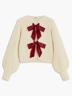 Crew Neck Bow Knit Top
