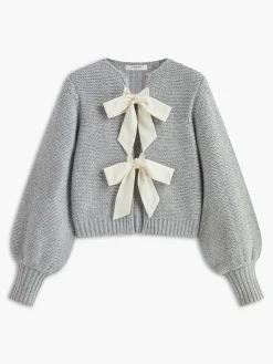 Crew Neck Bow Knit Top