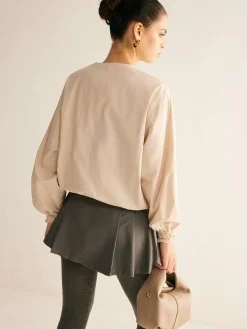 Crew Neck Button Thin Jacket