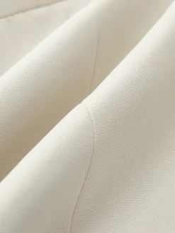 Crew Neck Camellia-Button Blazer