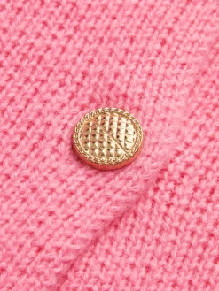 Crew Neck Golden Button Knit Outerwear