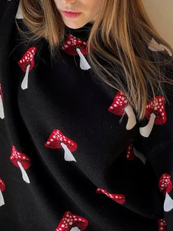 Crew Neck Jacquard Pullover Sweater