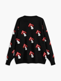 Crew Neck Jacquard Pullover Sweater