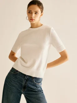 Crew Neck Plain Knit Top