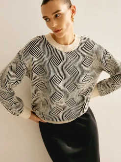 Crew Neck Two Tone Sweater