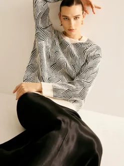 Crew Neck Two Tone Sweater