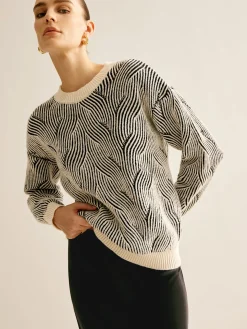Crew Neck Two Tone Sweater