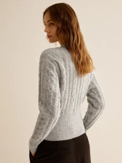 Crew Neck Zipper Design Sweater