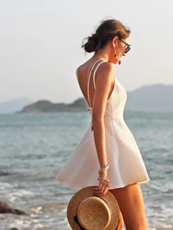 Criss Cross Backless Short Dress
