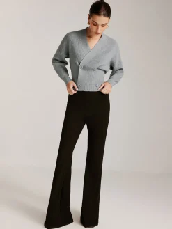 Criss Cross Button Cinched Sweater