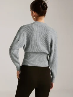 Criss Cross Button Cinched Sweater
