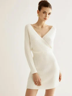 Criss Cross Cinched Sweater Dress