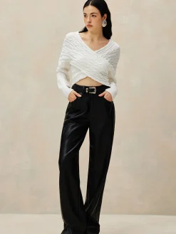 Criss Cross Crop Knit Top