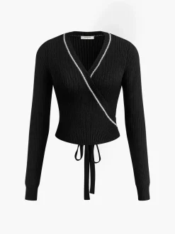Criss Cross Lace Up Sweater