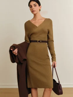 Criss Cross Sweater Dress Without Belt