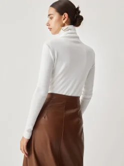 Criss Cross Turtleneck Long Sleeve Knit Top