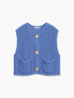 Crochet Button-Front Sweater Vest