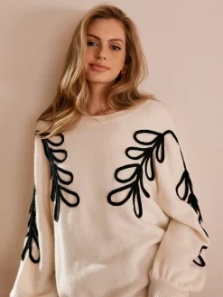 Crochet Floral Pullover Sweater