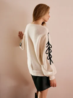 Crochet Floral Pullover Sweater