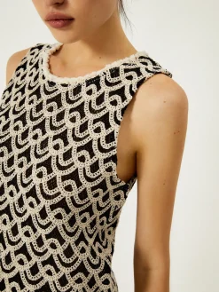 Crochet Wave Pattern Tassel Decor Tank Top