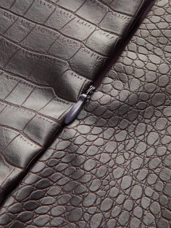 Crocodile Embossed Faux Leather Skirt