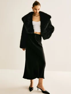 Crop Faux Fur Warm Coat