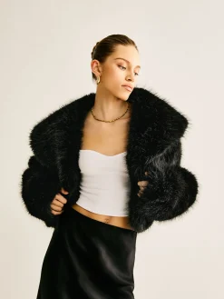 Crop Faux Fur Warm Coat