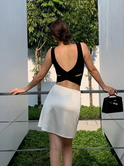 Cross Back Crop Tank Top
