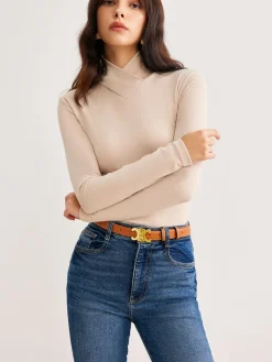 Cross Cross Neck Slim Jersey Top