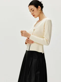 Cross Design Button Jersey Cardigan