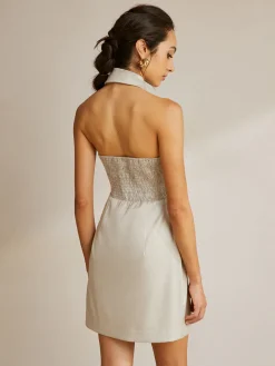 Cross Halter Backless Short Dress