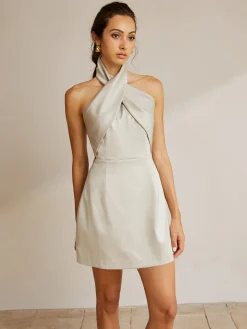 Cross Halter Backless Short Dress