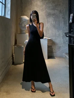 Cutout Backless Long Knit Dress