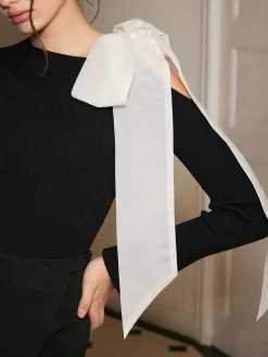 Cutout Bow-Decor Sweater