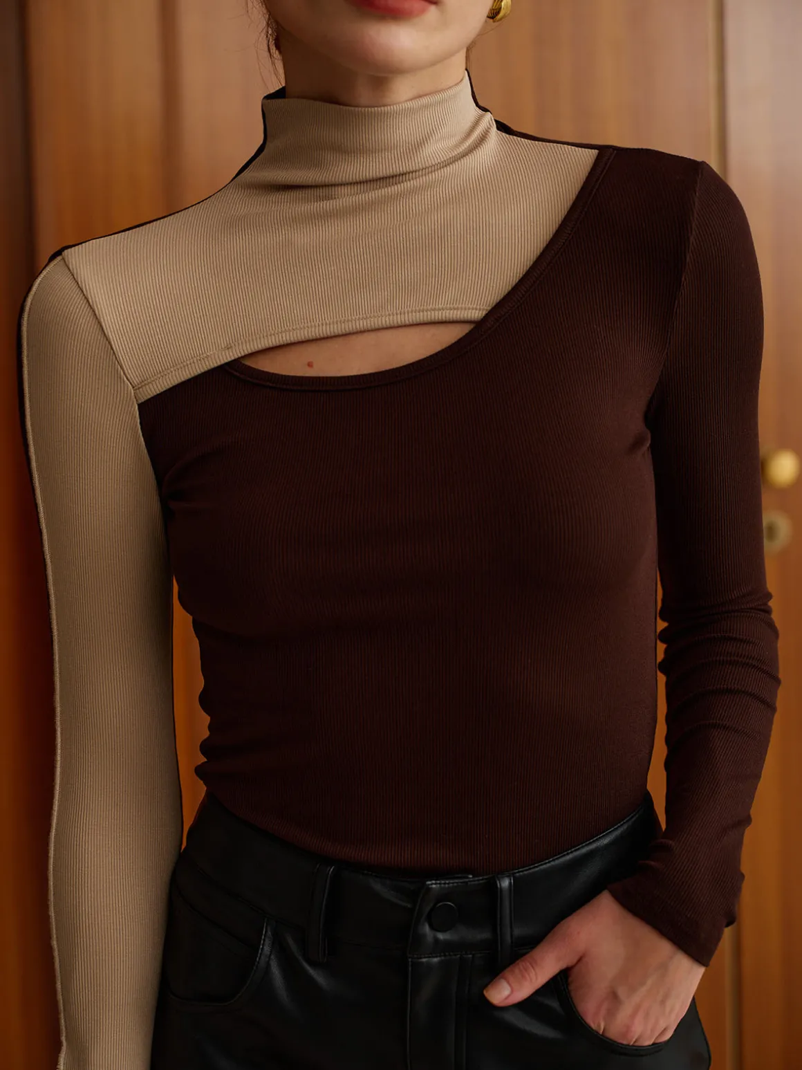 Cutout Color Block Top
