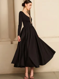 Cutout Pleated Panel Dress