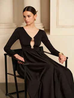 Cutout Pleated Panel Dress