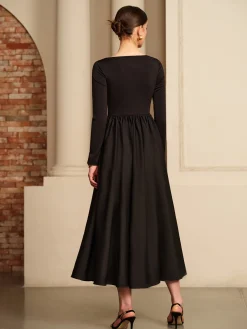 Cutout Pleated Panel Dress
